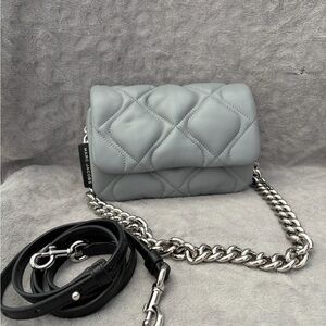 Marc Jacobs Silver Quilted Crossbody Bag